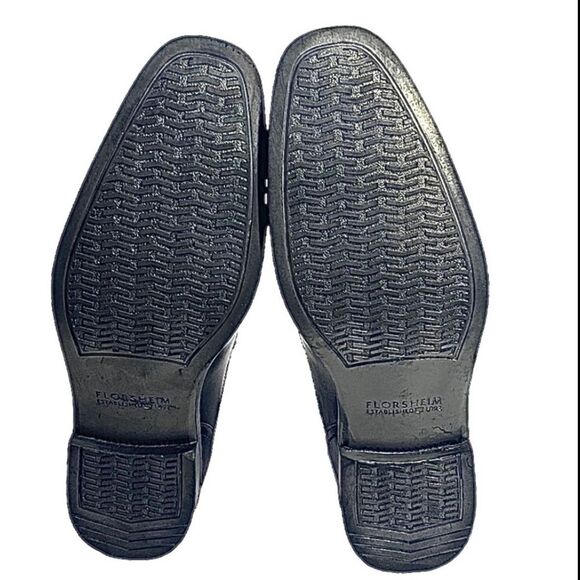 Florsheim Mens Black Leather Oxford Lace Up Size 13 Medium Pre-Owned - Picture 3 of 10